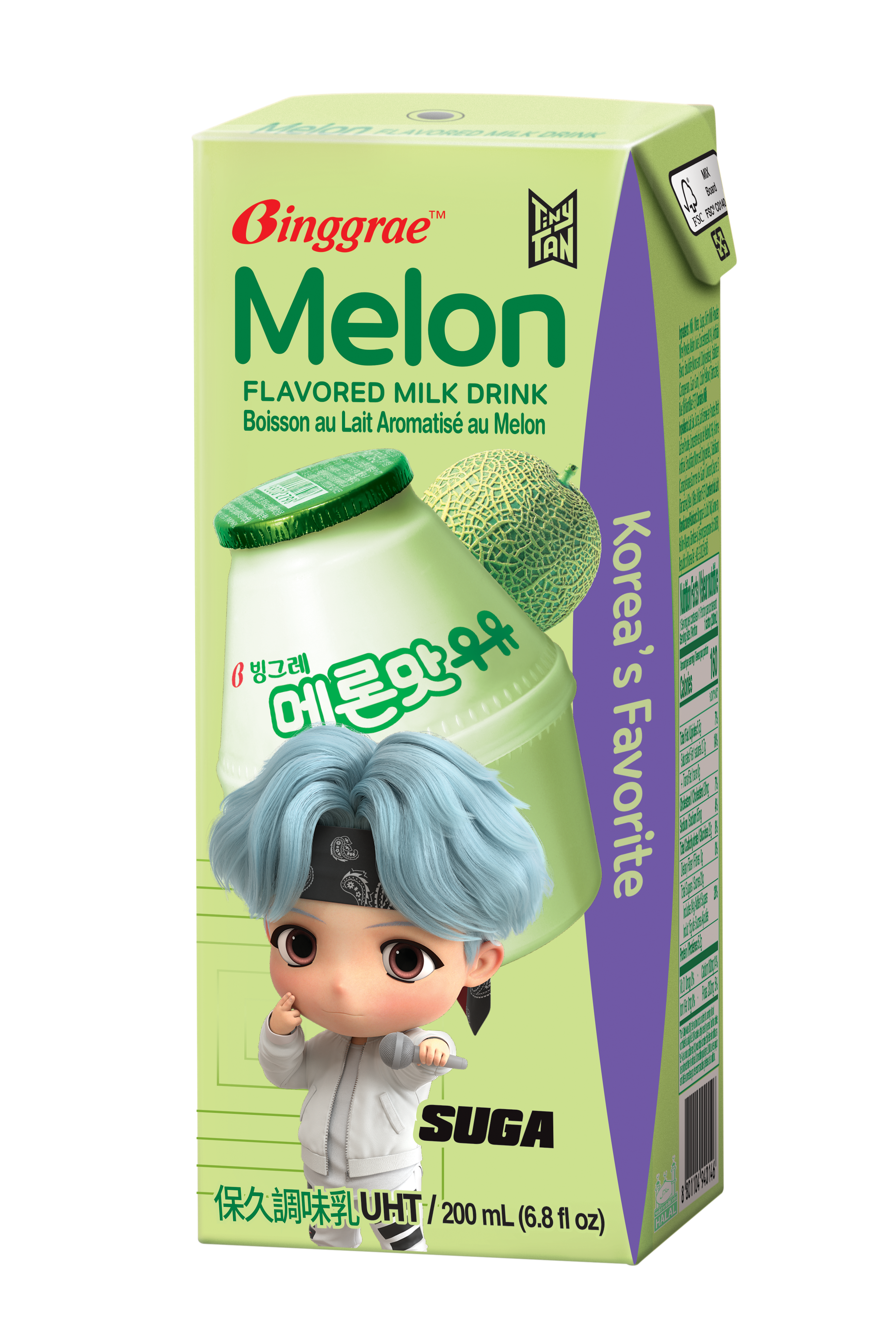 Lốc Sữa Dưa lưới Hàn Quốc Binggrae Melon Milk (200ml x 6 hộp)