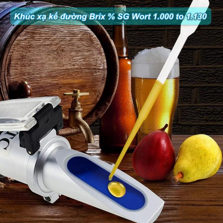 Khúc xạ kế đo đường hiệu quả nhanh chóng Brix % SG Wort 1.000 to 1.130