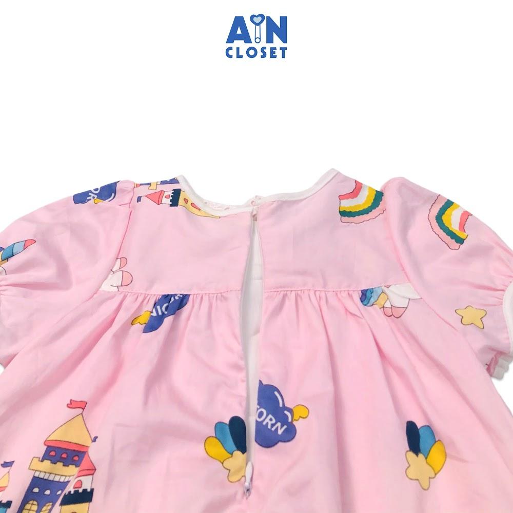 Đầm bé gái họa tiết Ngựa pony hồng cotton - AICDBGCTU5OP - AIN Closet