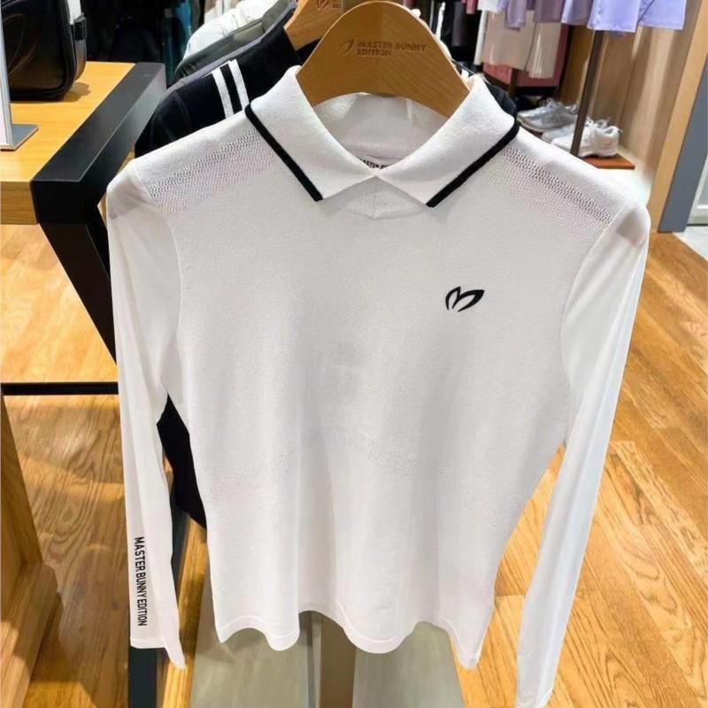 Golf mùa hè áo chống nắng dài tay nữ ice lụa tay dài áo thun mùa hè co giãn nhẹ áo len Golf nữ mặc Color: Black Size: 3