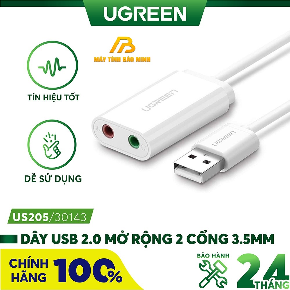 Cáp Chuyển Đổi Ugreen USB 2.0 Sang Audio 3.5mm 30143 – Hàng Chính Hãng Cáp Chuyển Đổi Ugreen USB 2.0 Sang Audio 3.5mm 30143 – Hàng Chính Hãng