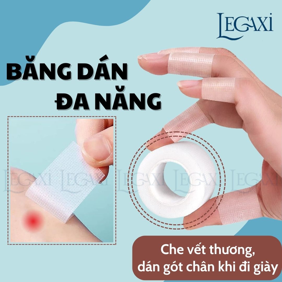 Băng Dán Gót Giày 4.4 mét Ngăn Tiếp Xúc Bảo Vệ Châm Chống Ma Sát Thoáng Khí Chống Thấm Nước Thiết kế Đa năng Tiện Dụng Legaxi