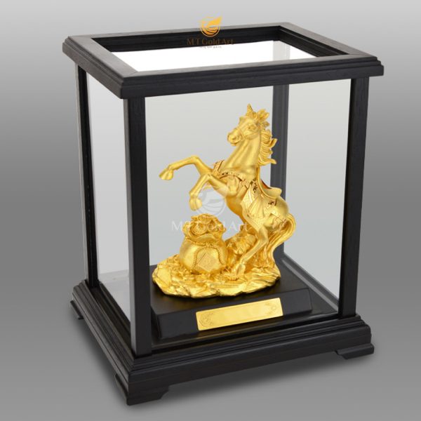 Tượng ngựa dát vàng 24k(22x17x14cm) MT Gold Art- Hàng chính hãng, trang trí nhà cửa, phòng làm việc, quà tặng sếp, đối tác, khách hàng, tân gia, khai trương