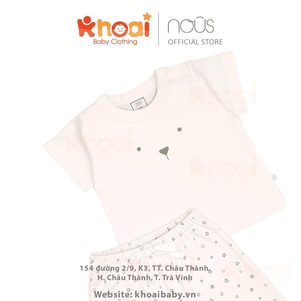 Set áo và quần short Nous trắng hình sao nhí - Chất liệu Nu Petit 95% cotton thiên nhiên