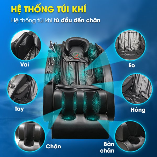 Ghế massage toàn thân,Funiko F7 2D cố định bảng điều khiển cảm ứng tiếng việt,6 bài tập massage trị liệu chuyên sâu