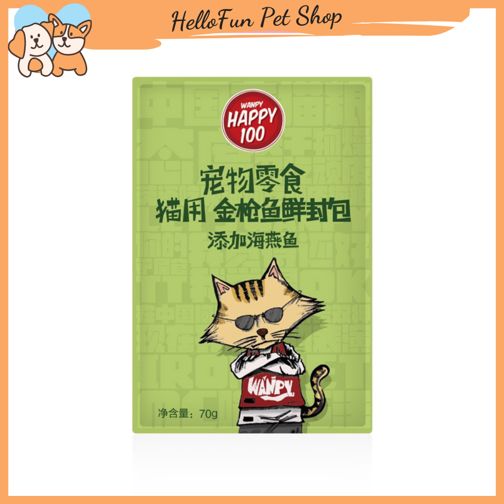 Pate Wanpy Happy 100 cho mèo (70gr) - Thức ăn ướt cho mèo thơm ngon bổ dưỡng