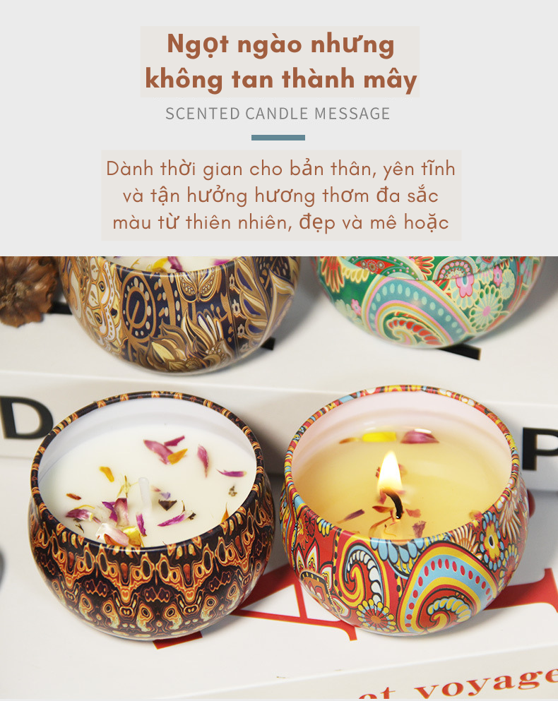 Nến thơm hoa khô thiên nhiên, sáp nến thơm phòng MO hi cao cấp - Hàng chính hãng, giao màu, hình, họa tiết hộp ngẫu nhiên