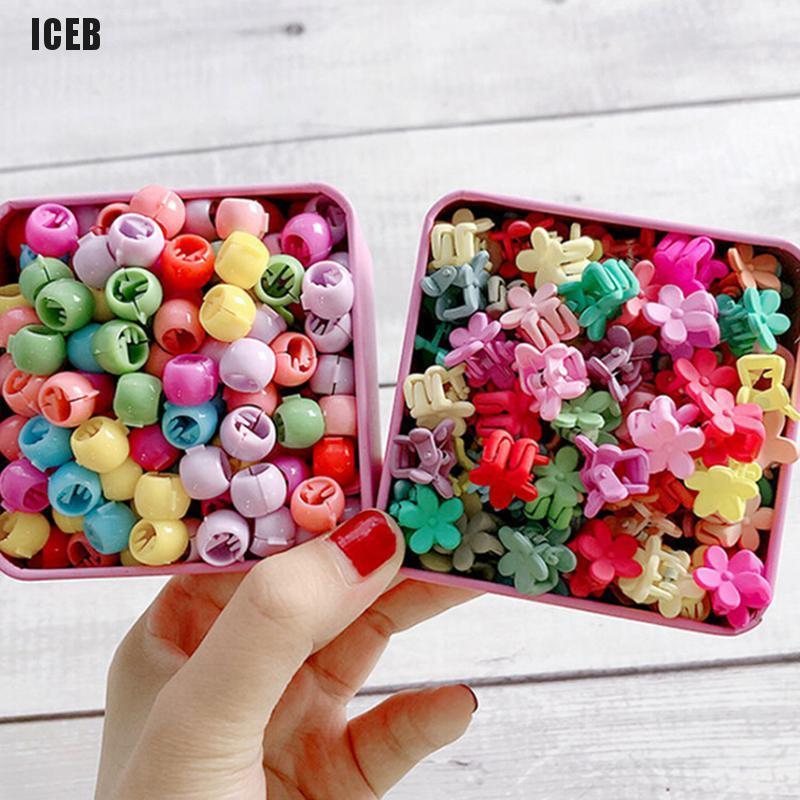 iceb 30/100Pc Lovely Styles Kids Baby Girls Hairpins Mini Claw Hair Clip Clamp Flower