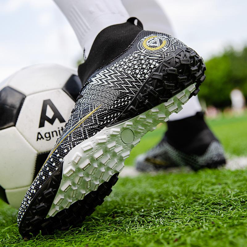 LSYAAAAA bóng đá khởi động cao mắt cá chân trẻ em giày bóng đá ngoài trời chống trượt ban đầu nam bóng đá giày Tf/Ag bóng đá đào tạo giày thể thao