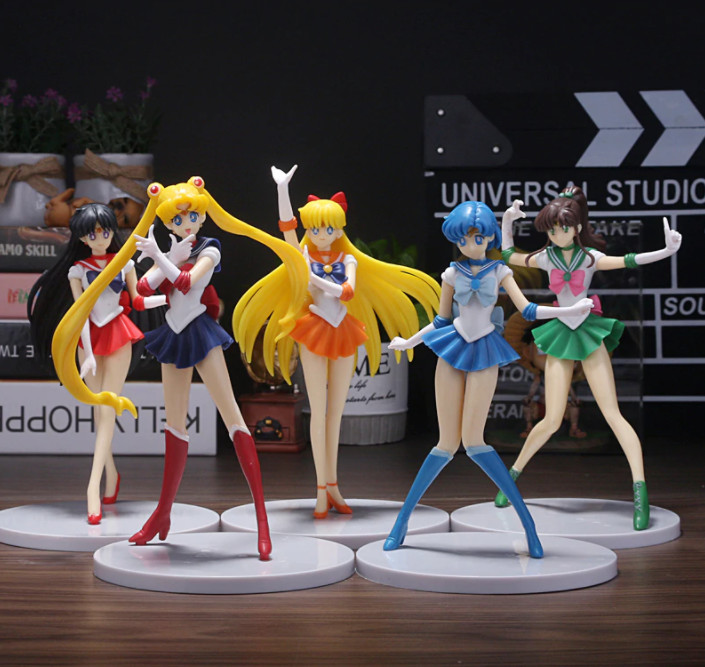 Bộ 5 Mô Hình Thủy Thủ Mặt Trăng Sailor Moon - Cao 16cm