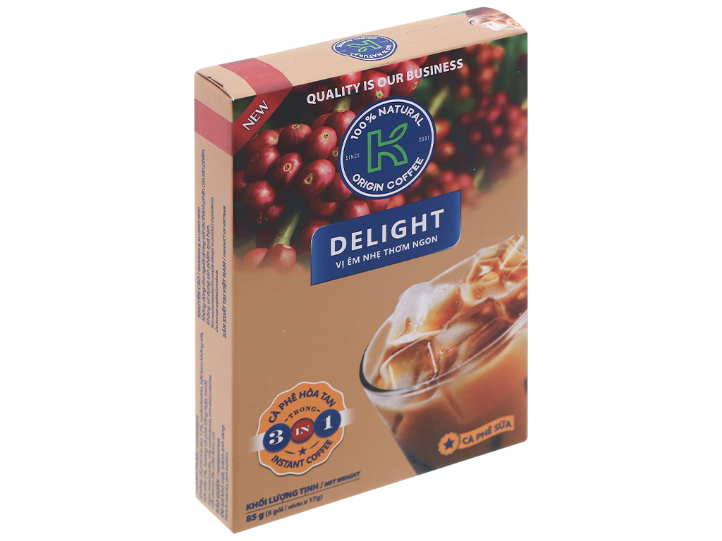 Cà phê hòa tan 3 in 1 K-Delight 85g (17Gx5 Gói)