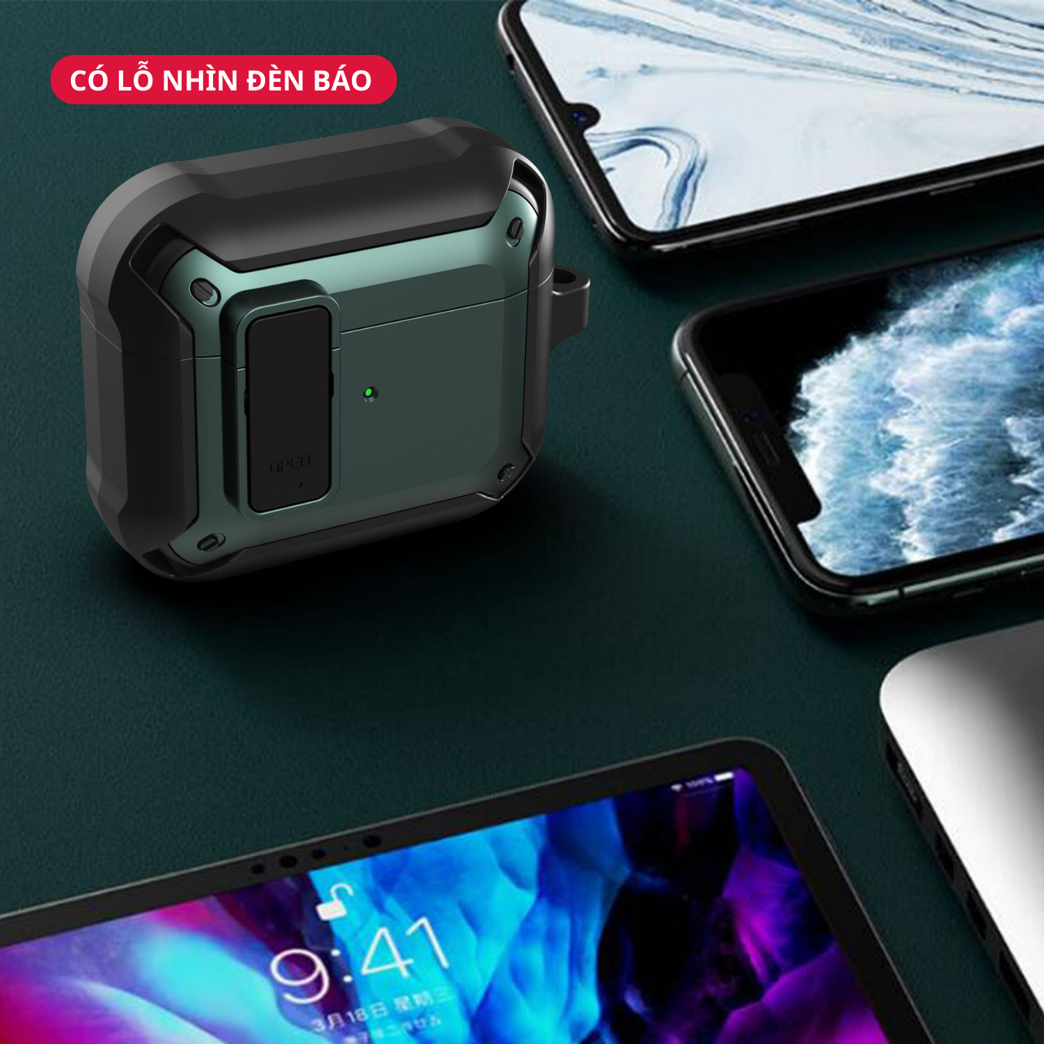 Ốp Case Vỏ Bảo Vệ Dành Cho Airpod Pro 2 Có Móc Khóa Chống Rơi Nắp - Hàng Chính Hãng Tamayoko