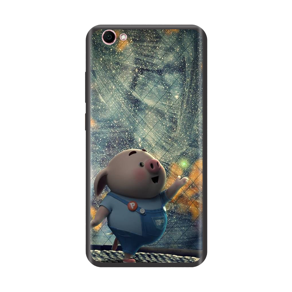 Ốp lưng TPU viền dẻo cho điện thoại VIVO V5 Hình Heo Con Chạy Bộ