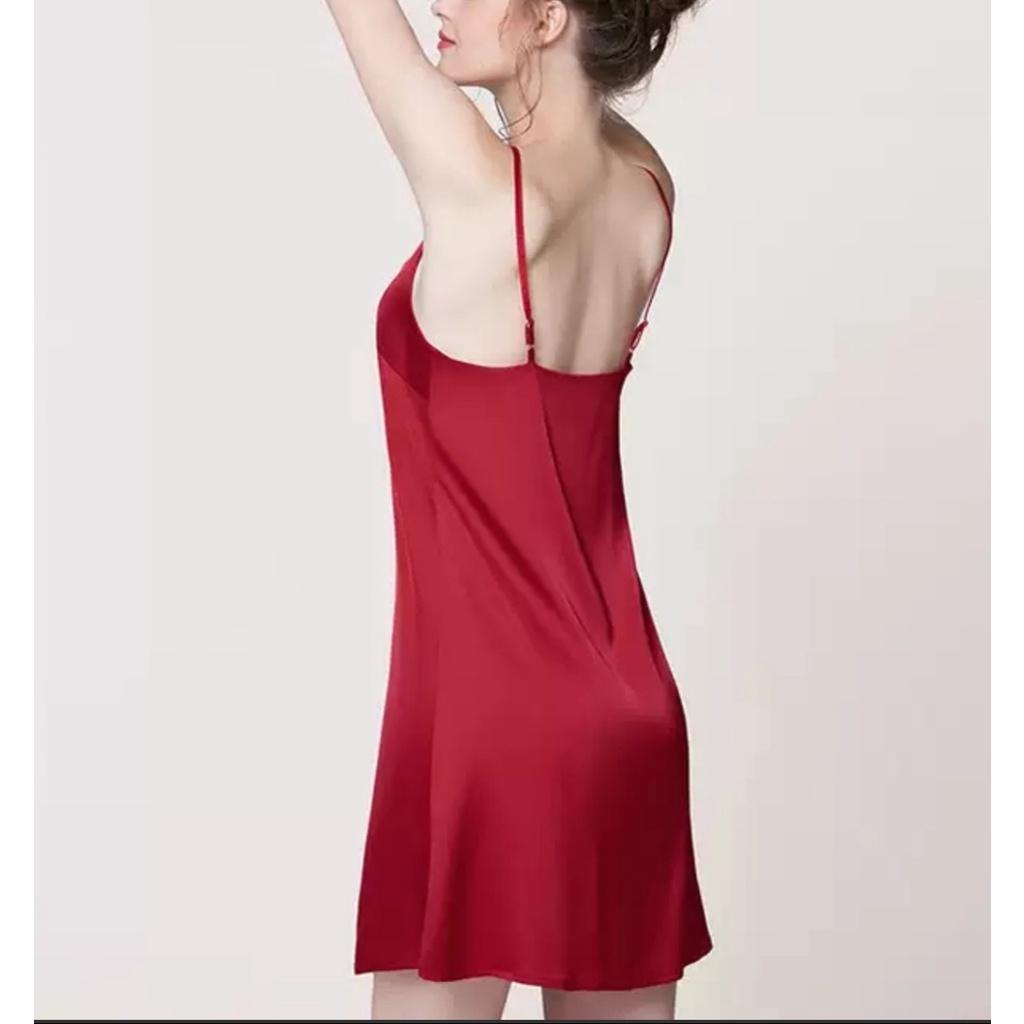 Đầm Ngủ Hai Dây Lụa Cao Cấp Váy 2 Dây Luxury Mát Mềm Mịn Thấm Hút Sexy Sang Đẹp