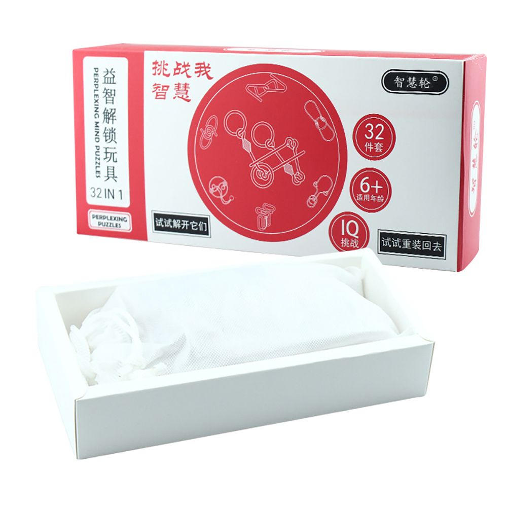 Set 32 bộ mở khóa khổng minh làm quà tặng tri thức tăng cường khả năng xử lí vấn đề và tư duy ngược
