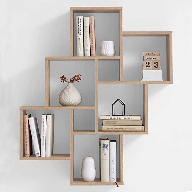 Giá Đỡ Sách Nhỏ Gọn Phong Cách Hiện Đại Treo Tường 8 Ô