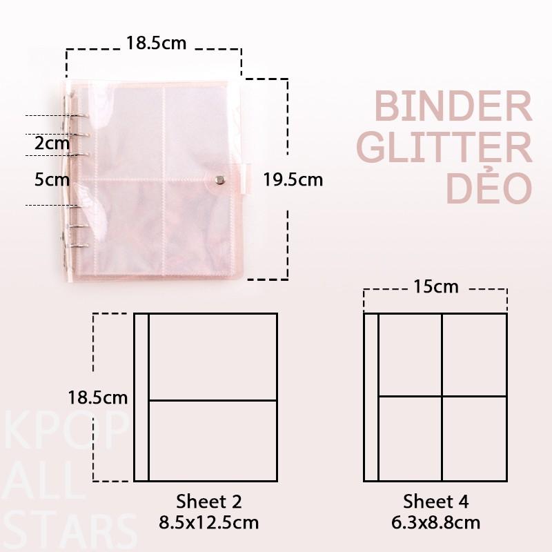 Sổ đựng card Binder nhũ vuông A5 lùn kèm sheet đựng card