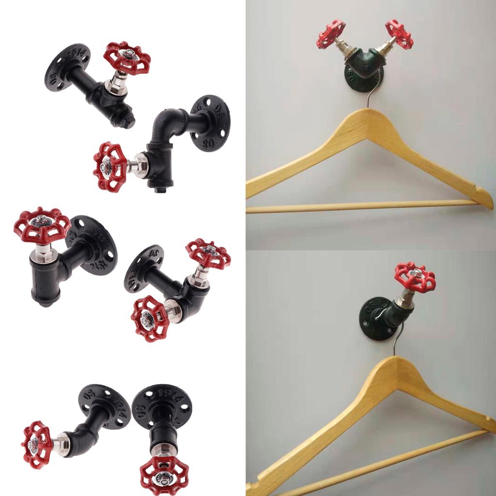 Industrial Wall Hook Rustic Iron Pipe Wall Mounted Towel Hook Coat Hanger A
