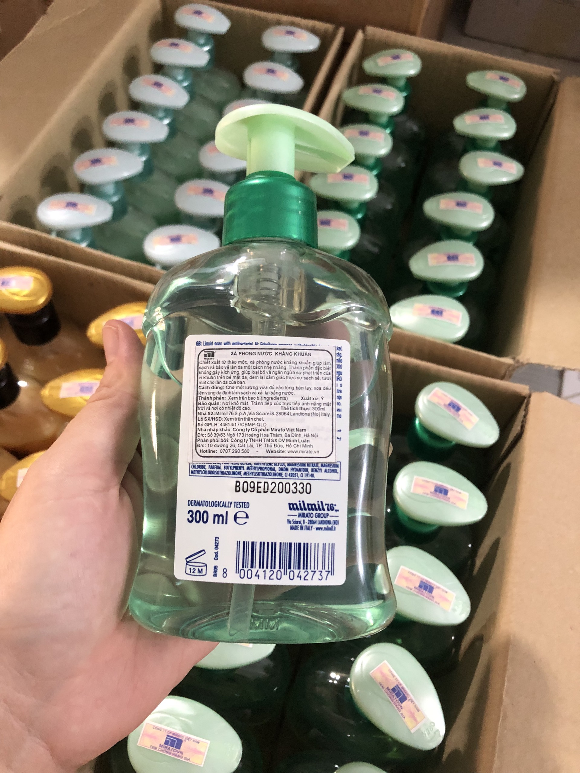 Nước rửa tay kháng khuẩn Malizia tinh chất thảo mộc 300 ml nhập khẩu Italia