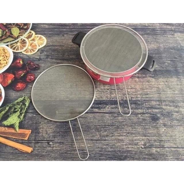 Nắp chảo, nồi, xoong chống bắn dầu, mỡ, tấm lưới chắn, inox 304 ko han gỉ