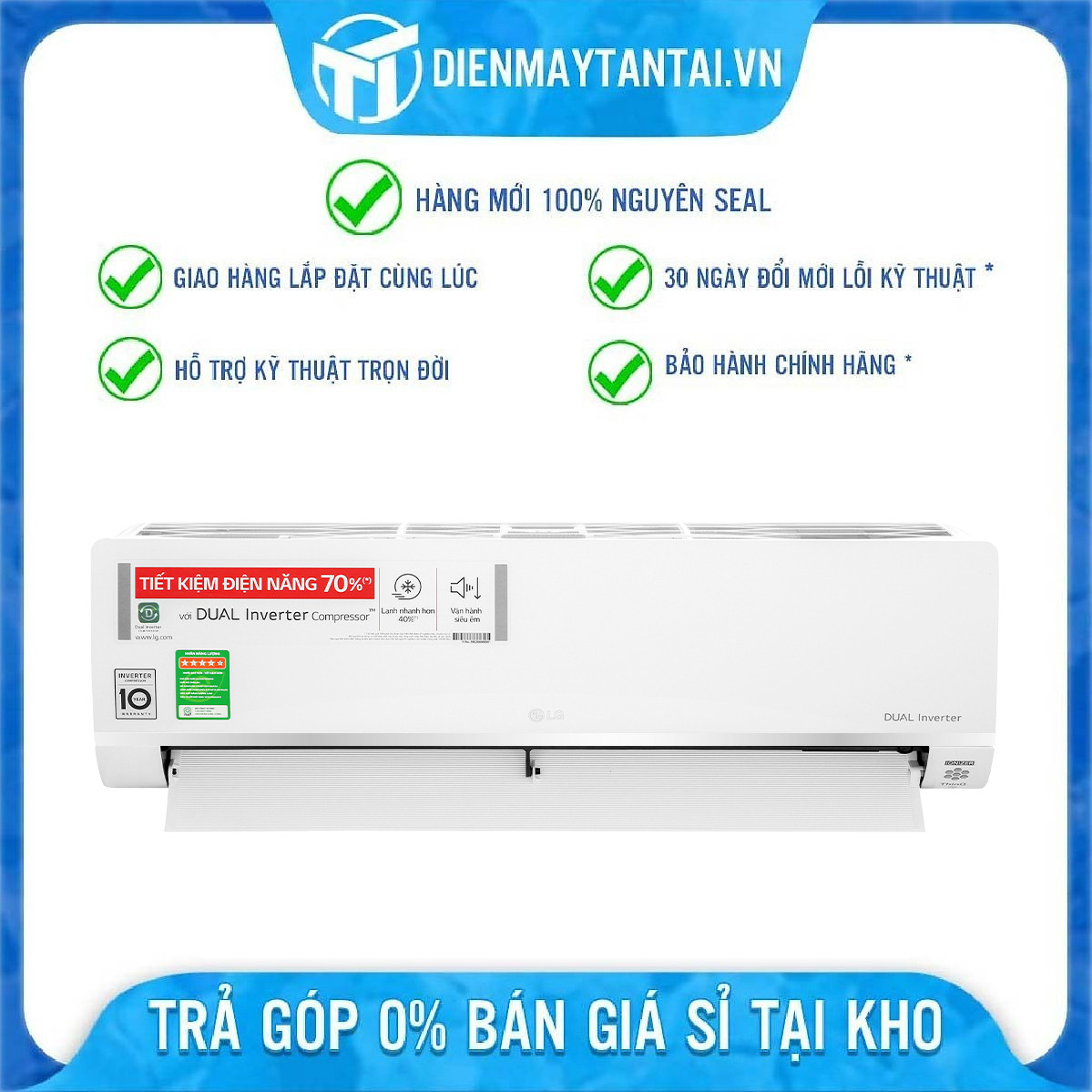 Máy Lạnh LG Inverter 1.0 HP V10API1 - Hàng chính hãng - Giao HCM và 1 số tỉnh thành