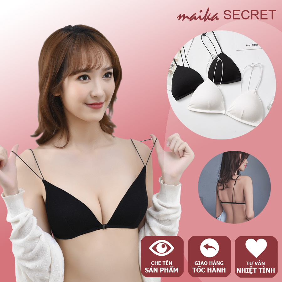 Áo ngực cài trước dây mỏng đen trắng 2099