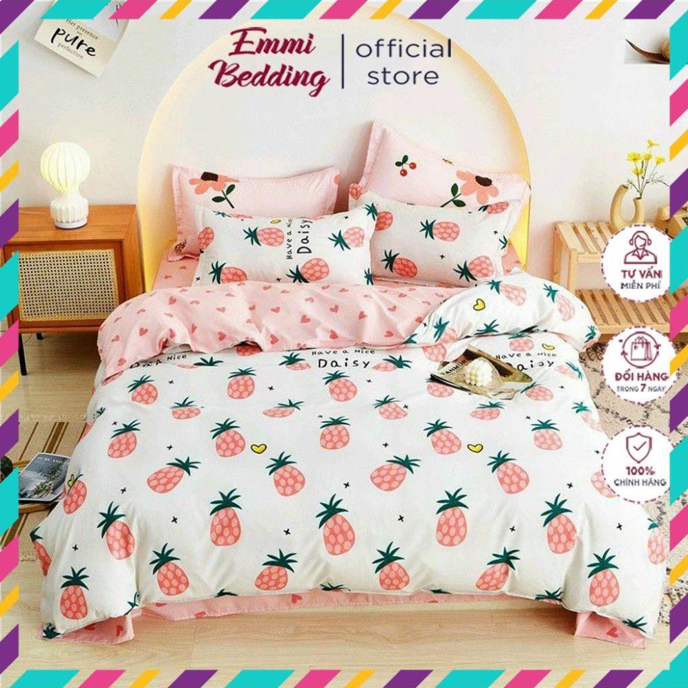 Bộ chăn ga, coton poly họa tiết xinh xắn Chăn ga Hàn Quốc đủ size miễn phí bo chun