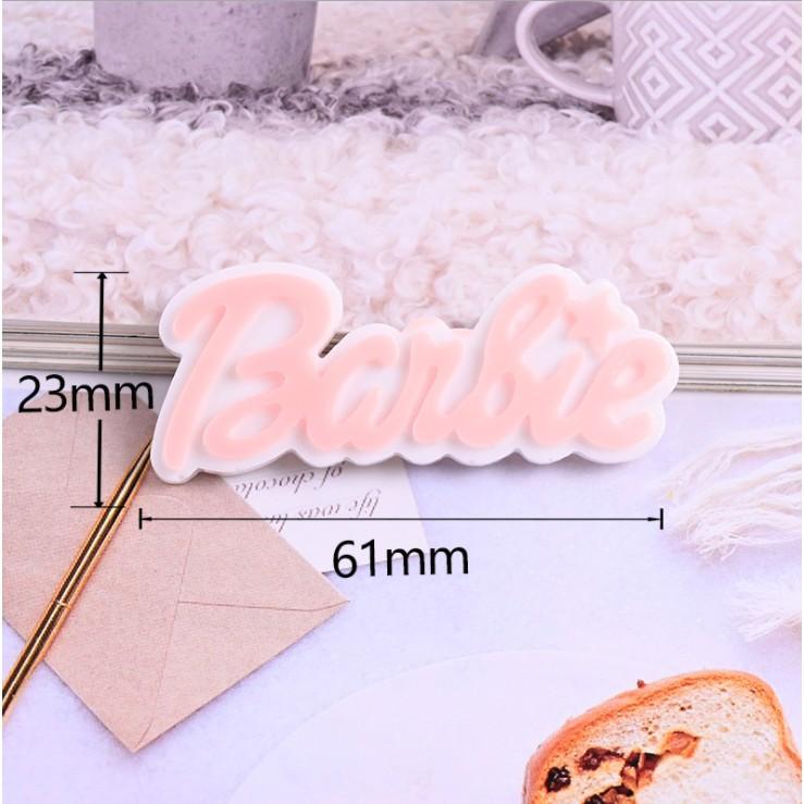 Charm chữ Barbie siêu dễ thương dùng để trang trí vỏ ốp điện thoại, làm móc khóa, dán Jibbitz, DIY