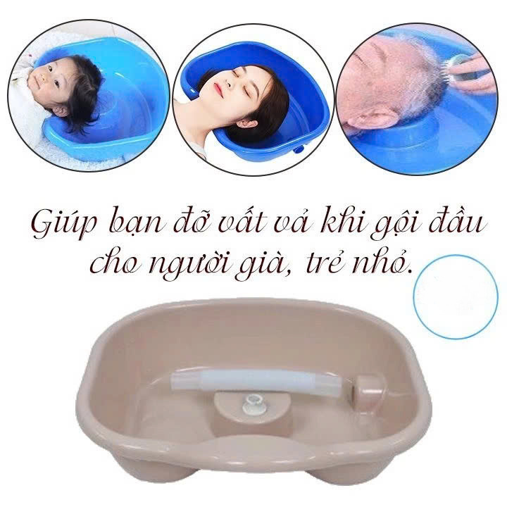 Chậu Gội Đầu Tại Nhà, Tại Giường Cho Người Già, Người Bệnh, Trẻ Em, Bà Bầu MÀU XANH