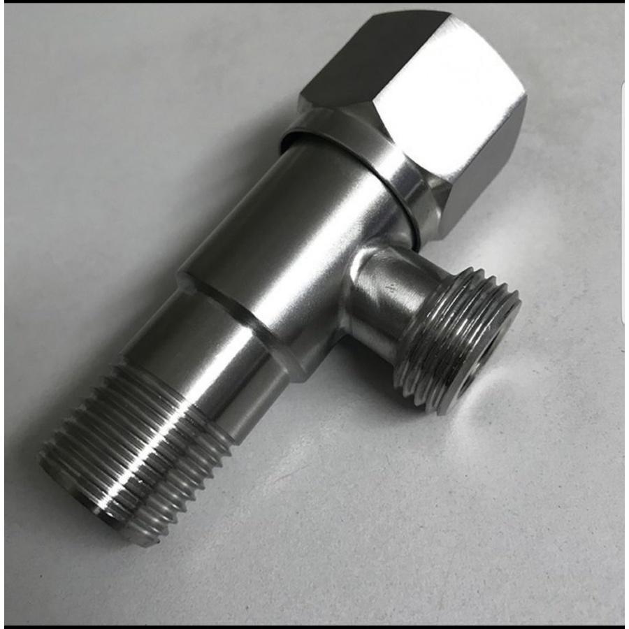 Van vòi giảm áp lực nước xịn 2 ngả inox 304 loại dày có khóa dn15