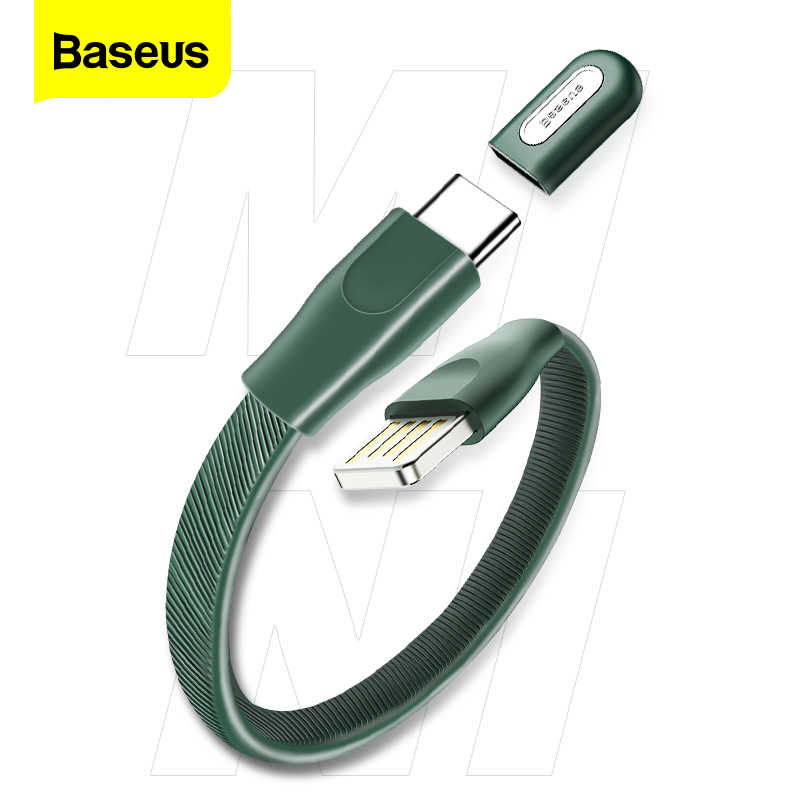 Xanh lá - Dây cáp sạc nhanh 5A USB-A to Type-C dạng vòng đeo tay thời trang dài 22cm hiệu Baseus Bracelet cho điện thoại / Macbook  tốc độ truyền tải dữ liệu cao 480Mbps) - Hàng nhập khẩu