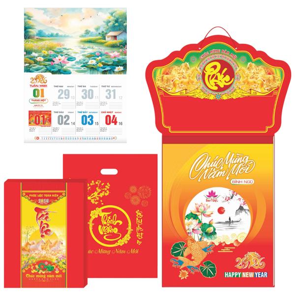 Lịch Bloc 52 Tuần - Sen Việt - Bảng Treo Metalize - 32 x 42 cm - TĐ50