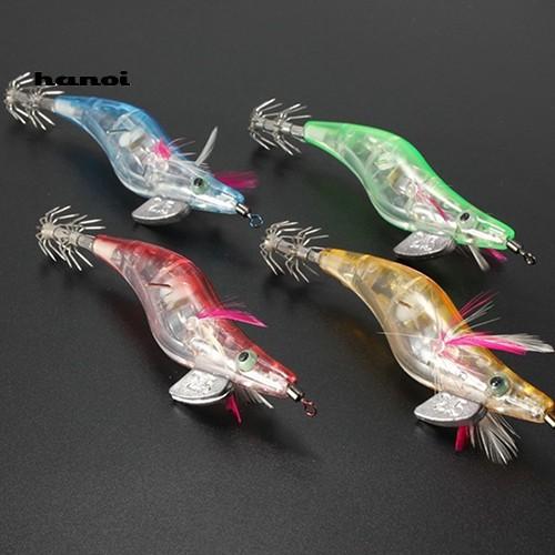 Mồi câu cá giả hình tôm có đèn LED phát sáng trong bóng tối