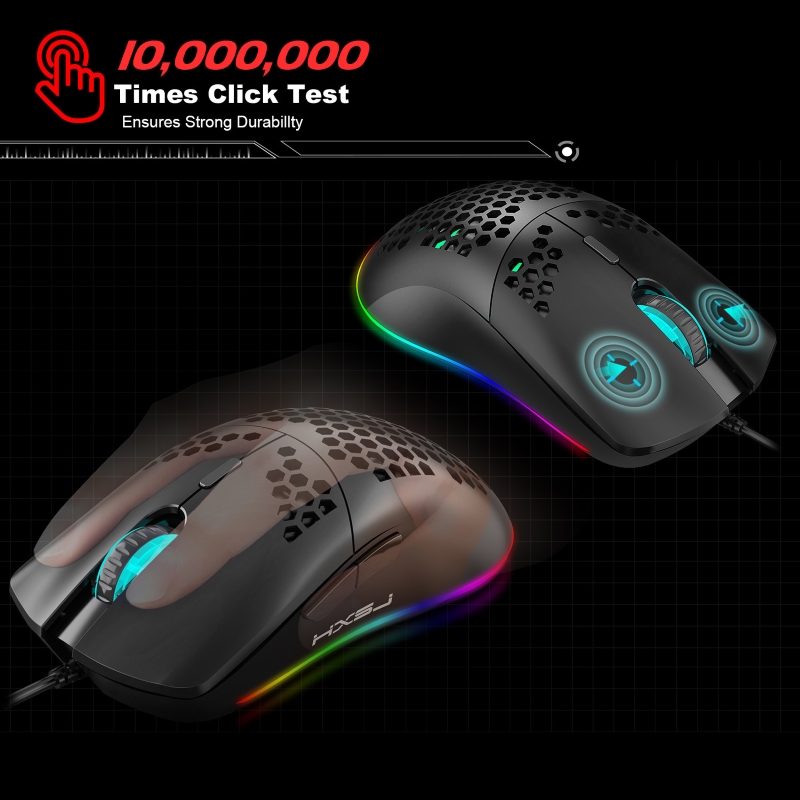 Chuột Led RGB 6400 DPI Gaming Mouse HXSJ - Hàng nhập khẩu