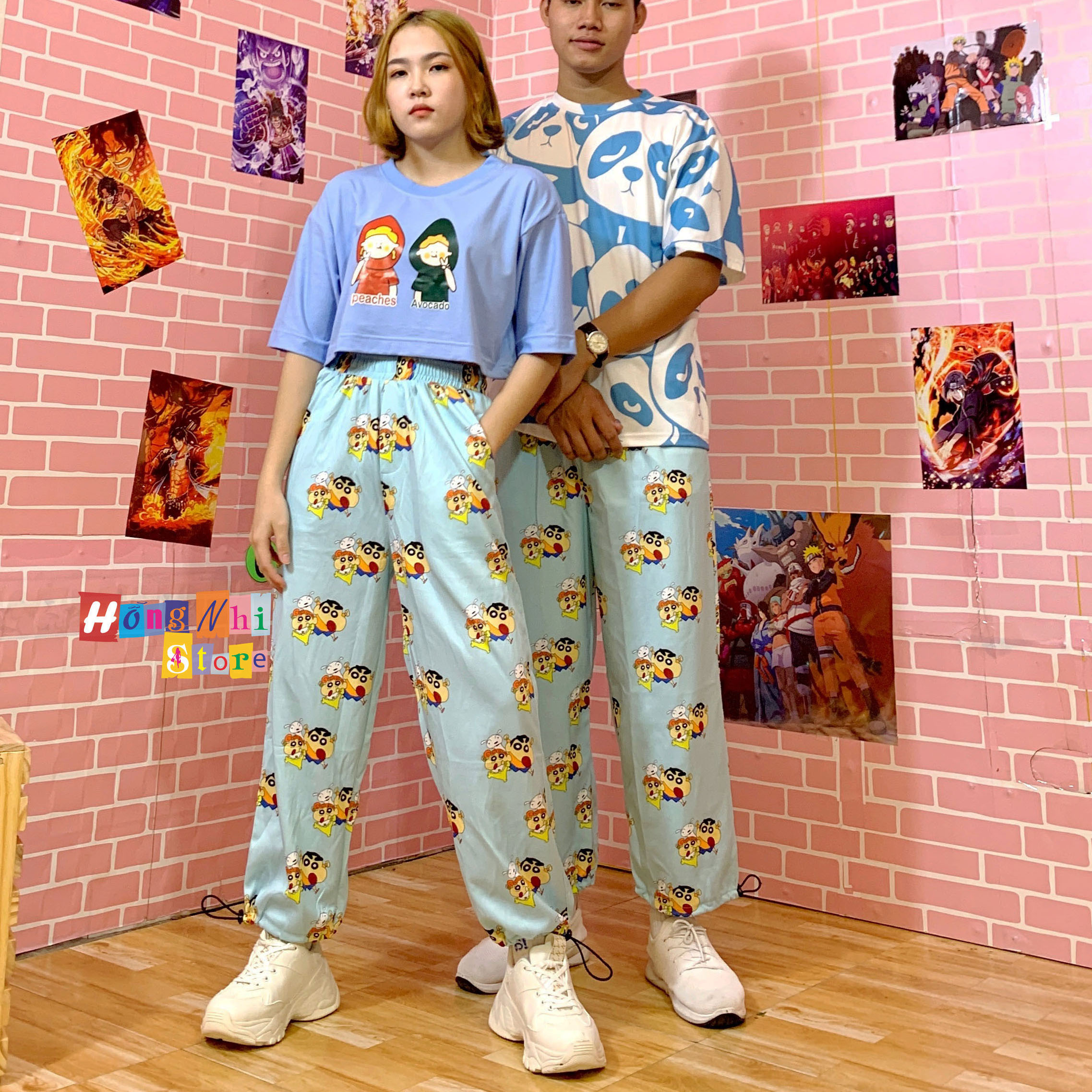 Quần Hoạt Hình Dài Dây Rút Lai Cartoon Pant Oversize Ulzzang Unisex - MM