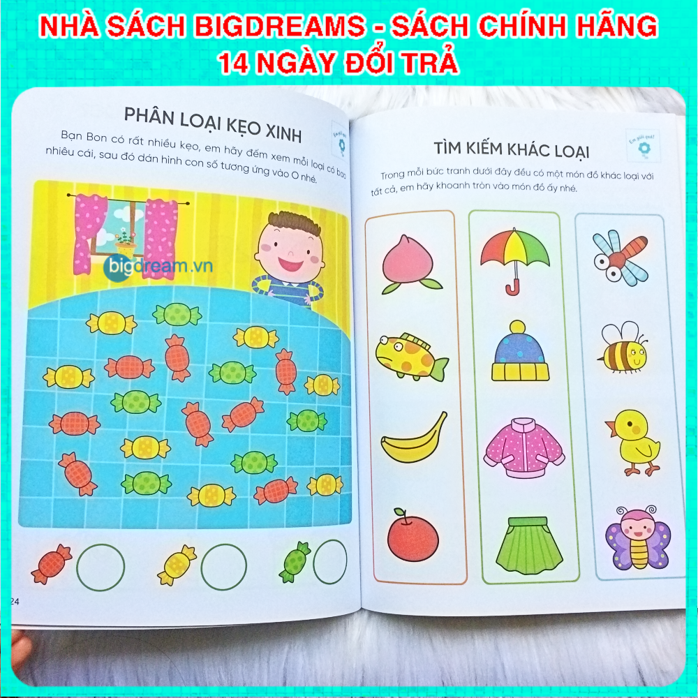 Phát triển IQ Khả năng tư duy logic Rèn luyện tư duy não bộ 2-4 tuổi - Tặng kèm sticker bóc dán thông minh