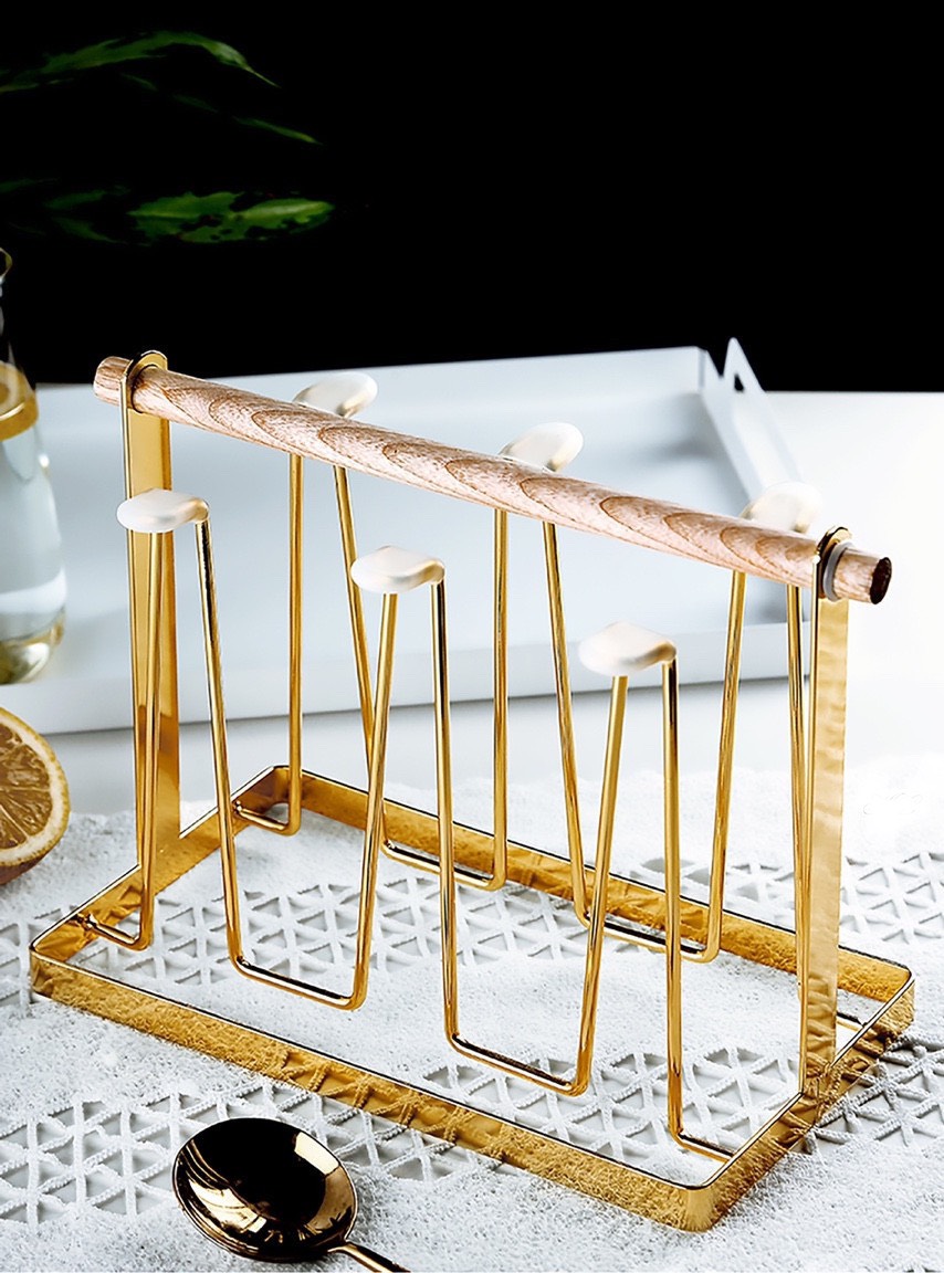 COMBO BÌNH ĐỰNG NƯỚC UỐNG THỦY TINH CAO CẤP 6 CỐC TRỐNG, KHAY VÀ GIÁ ÚP CỐC - VD78