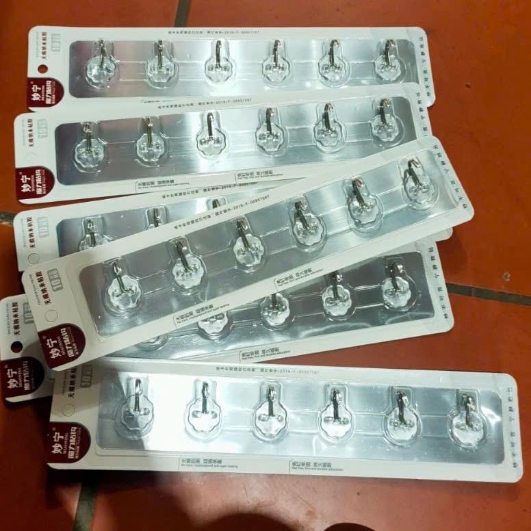 Móc Dán Tường Inox Dài 6 Móc Chịu Lực/Thanh 6 Móc Dán Tường Inox Dài Chịu Lực Treo Tường