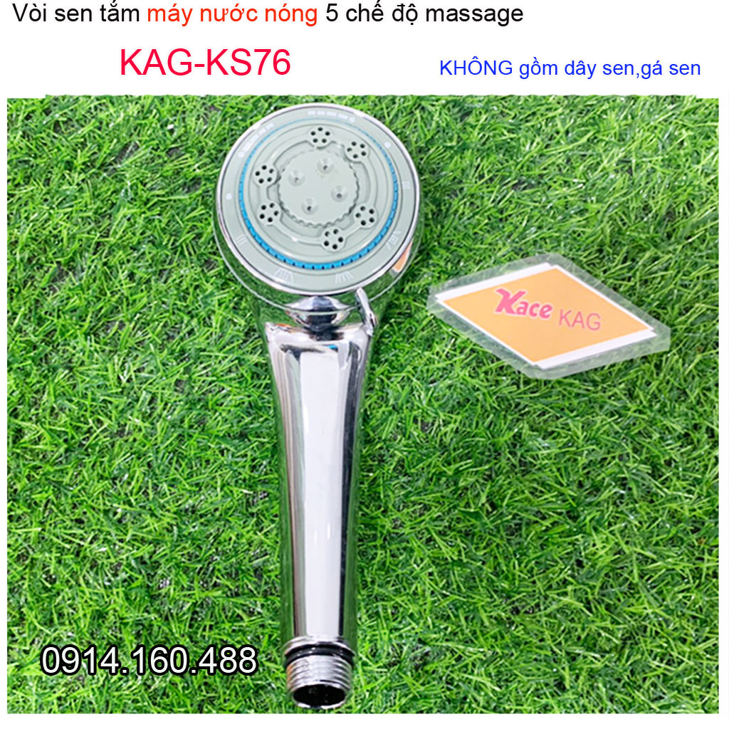 vòi sen máy nước nóng trực tiếp KAG-KS76 ( không dây sen) vòi hoa sen chuyên dùng cho máy nước nóng 5 chế độ tia nước mạnh