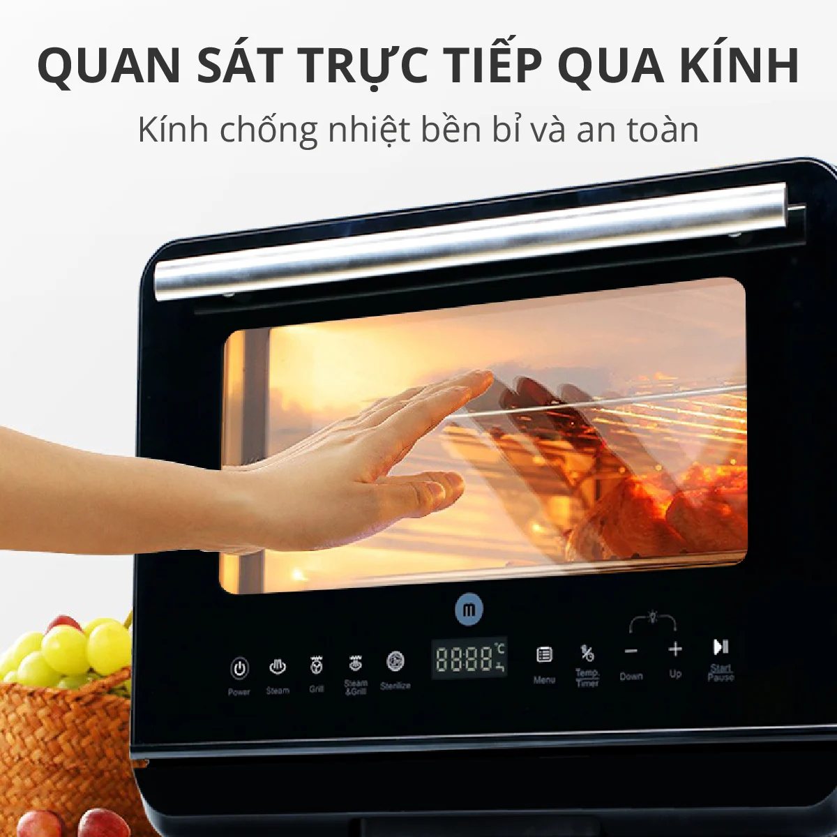Nồi Chiên Hơi Nước Cao Cấp 10 Trong 1 Mishio MK318 - Hàng Chính Hãng