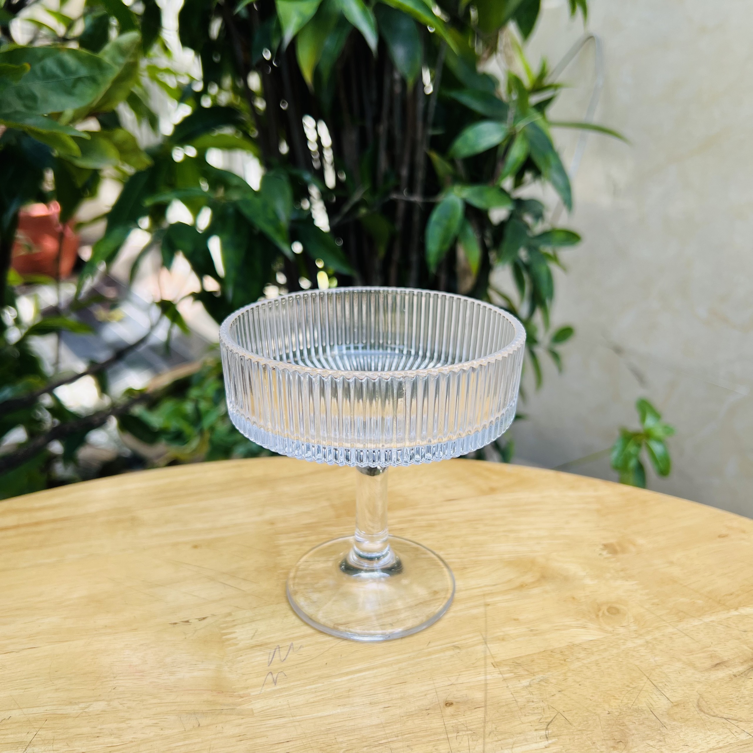 Ly kem sọc tăm thủy tinh pha lê 180ml - IC-00712ST