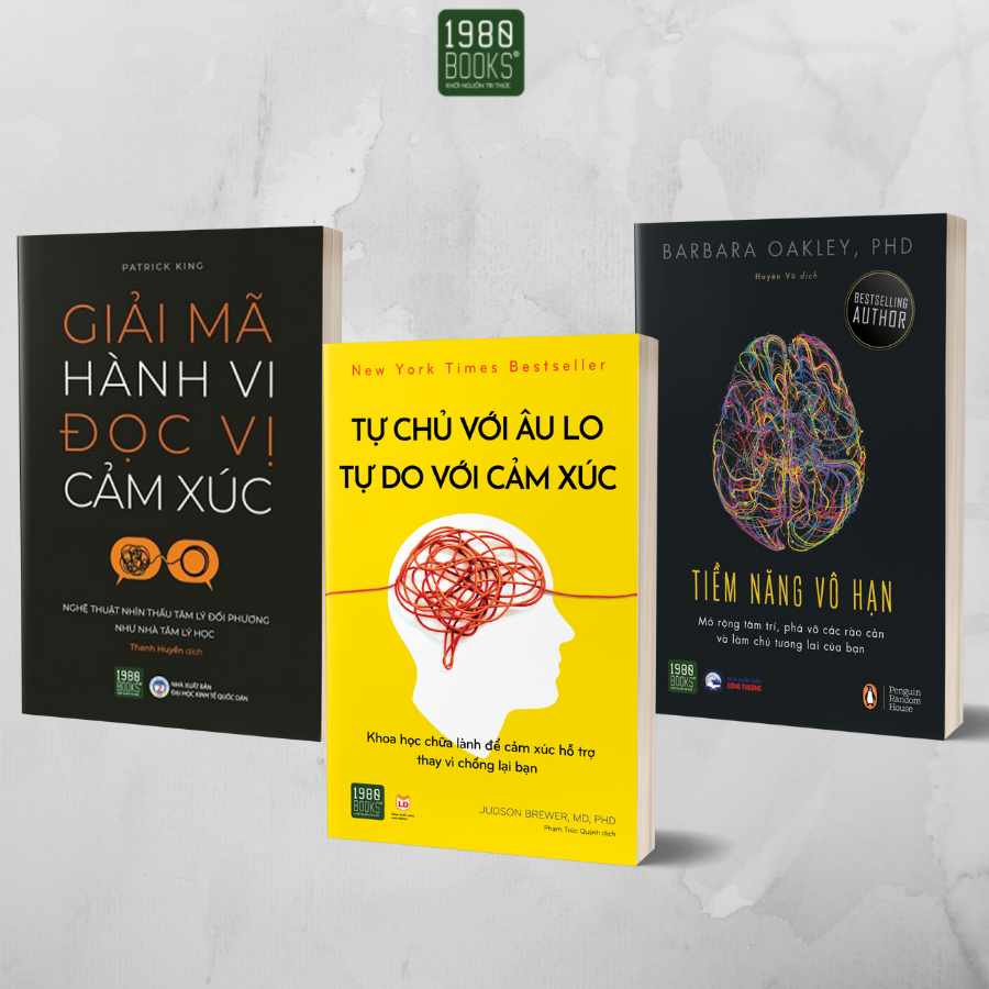 Combo 3 cuốn Giải mã hành vi đọc vị cảm xúc + Tự chủ với âu lo Tự do với cảm xúc + Tiềm năng vô hạn