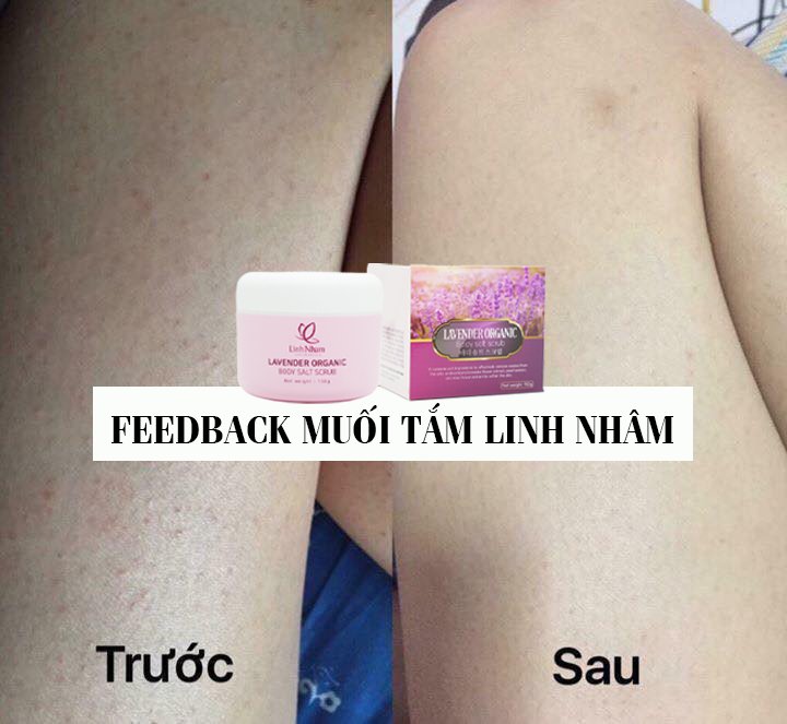 Muối Tắm Thảo Dược Thiên Nhiên Lavender Organic Linh Nhâm (LAVENDER ORGANIC BODY SALT SCRUB) 150g, tẩy tế bào chết, hỗ trợ điều trị mụn lưng, rôm sảy