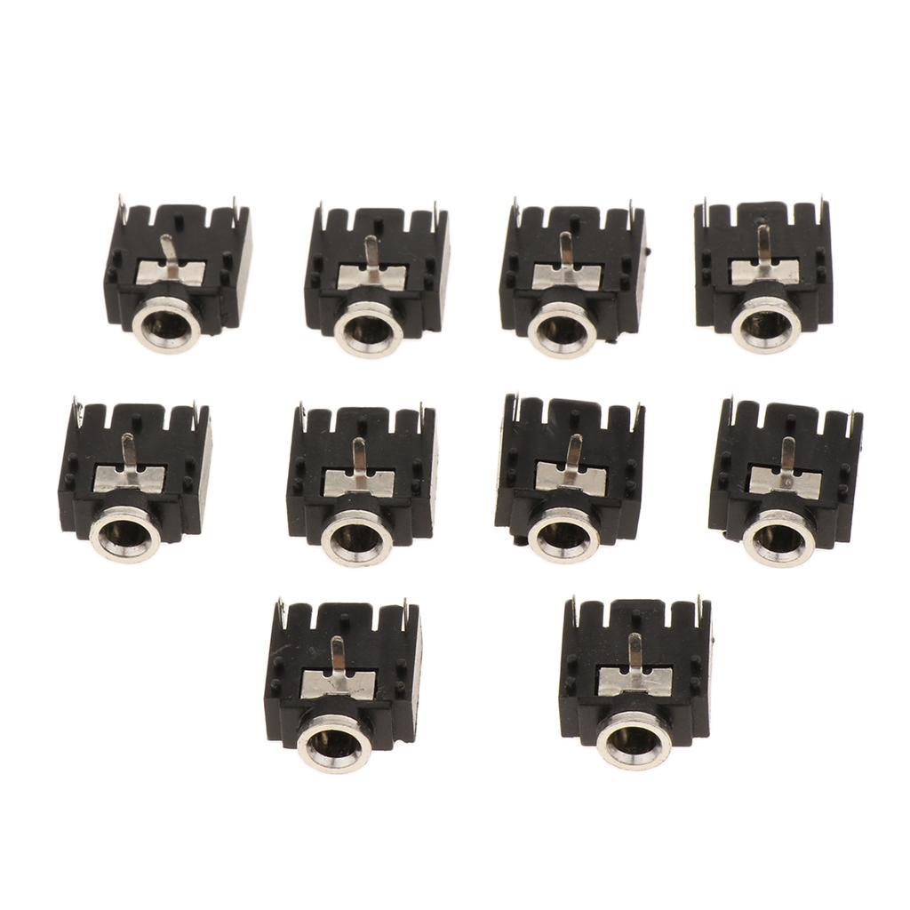 10Piece Headphone Audio Socket Connector 3-Pin .5mm 1/8inch Jack