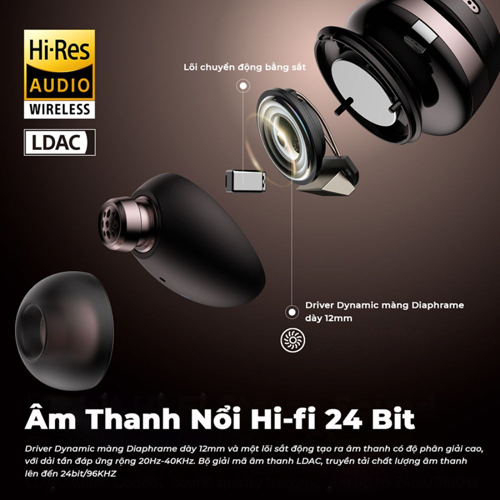 Tai nghe không dây Soundpeats Opera 03 True Wireless - Hàng nhập khẩu