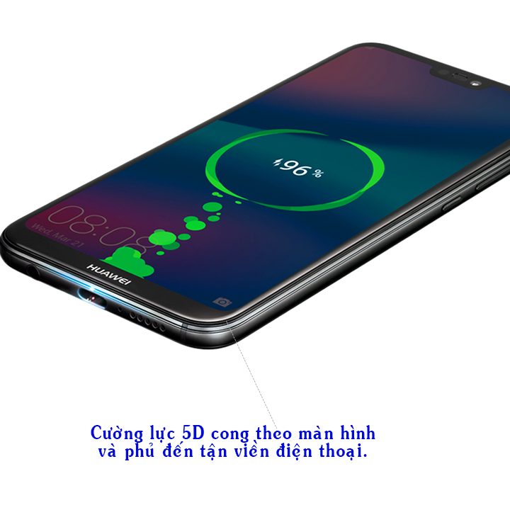 Kính Cường Lực Cho Huawei Nova 3e - Full Màn Hình - Màu Đen - Hàng Chính Hãng