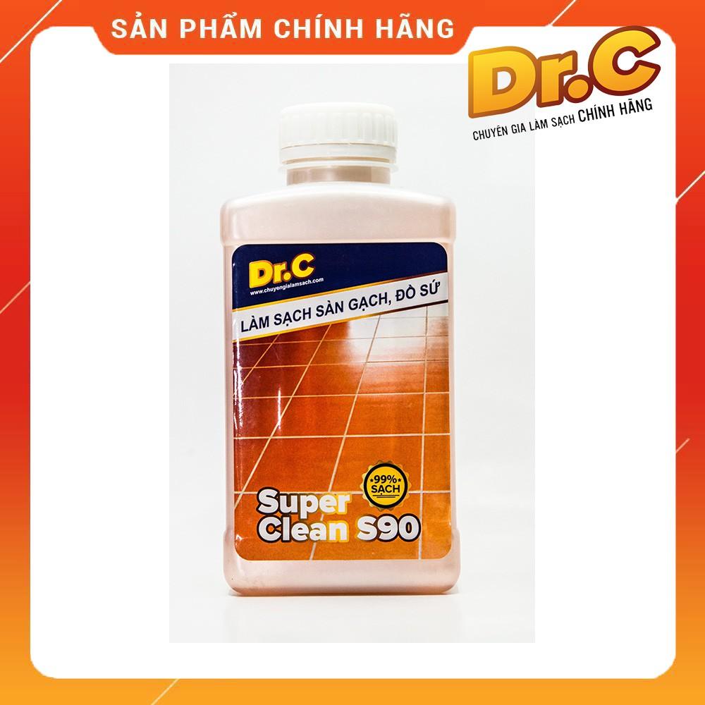 Làm sạch sàn gạch, thiết bị men sứ Dr.C CHÍNH HÃNG - Super Clean S90 Tẩy Xi Măng, Vôi Vữa Trên Bề Mặt Sàn Gạch