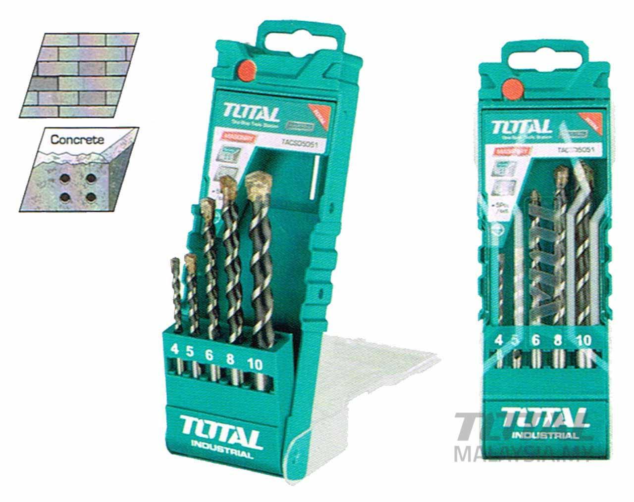 BỘ MŨI KHOAN BÊ TÔNG 5 CHI TIẾTTOTAL TACSD5051