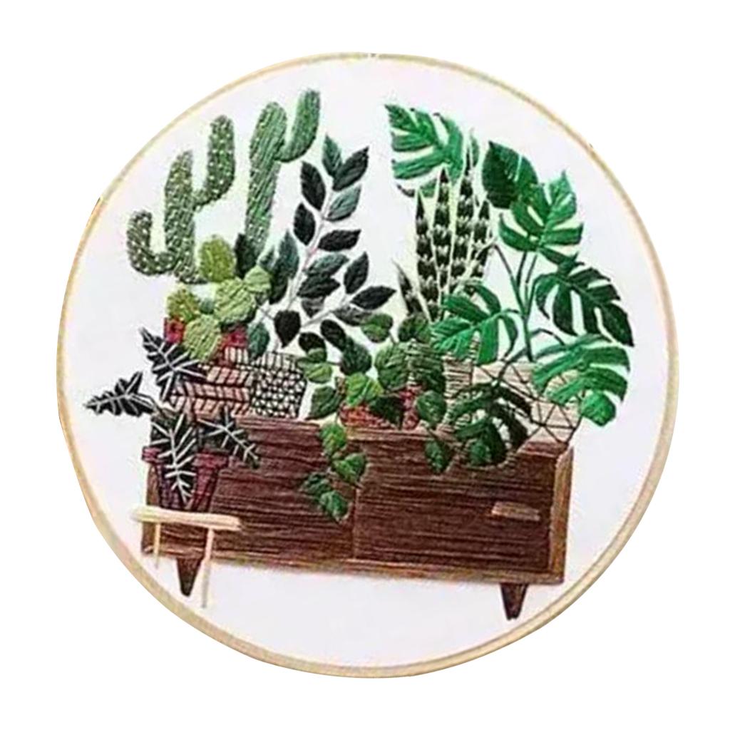 Stamped Embroidery Kit with Pattern Cross Stitch Crafts for Beginners 2 Set