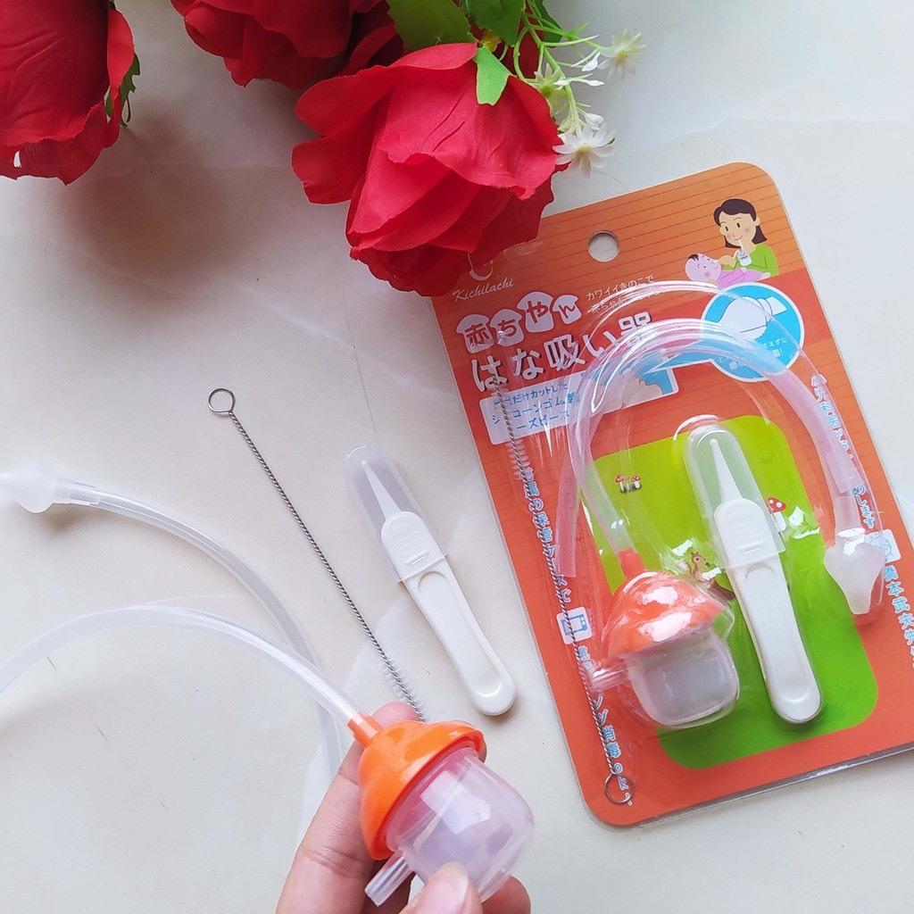 Hút Mũi Silicone Kèm Dụng Cụ Gắp Gỉ Mũi, Cọ Vệ Sinh - Kichilachi